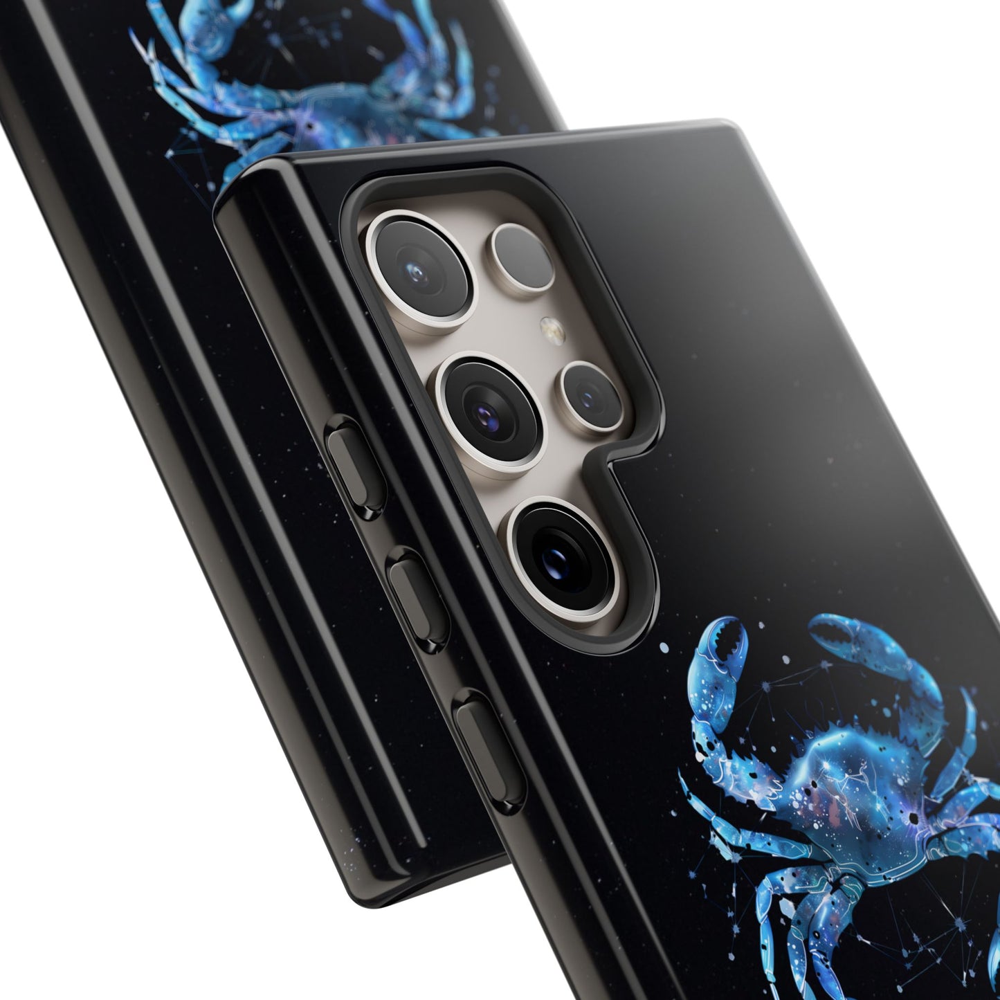 Cancer Zodiac Star Sign Black Glossy Phone Case Tough Protection for iPhone or Samsung Galaxy