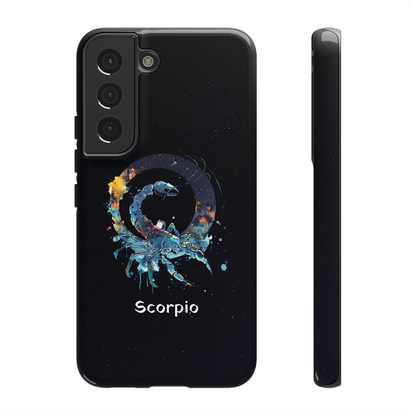 Scorpio Zodiac Star Sign Black Glossy Phone Case Tough Protection for iPhone or Samsung Galaxy