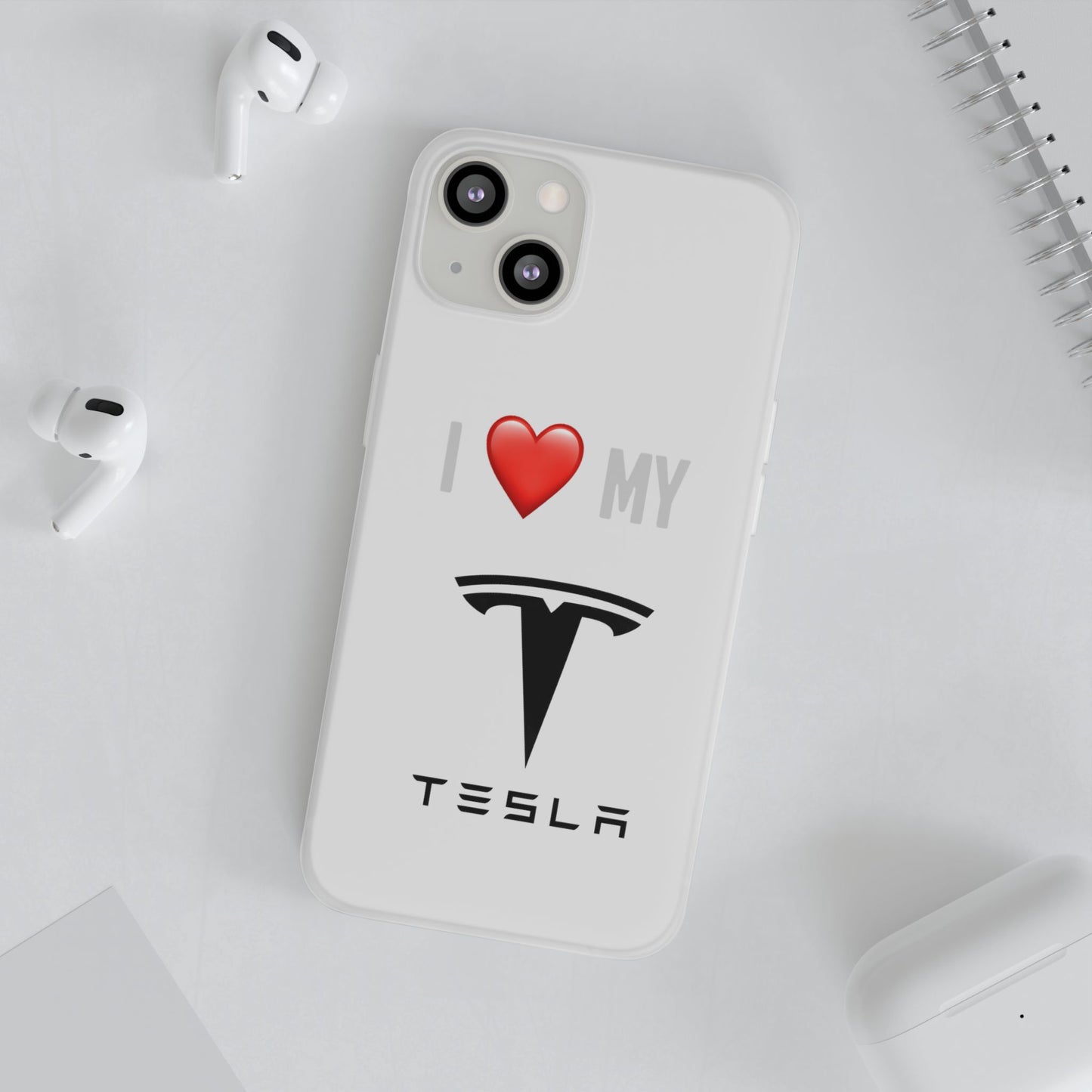 Tesla Phone Case - Flexible And Frosted TPU Plastic I Love My Tesla Phone Case
