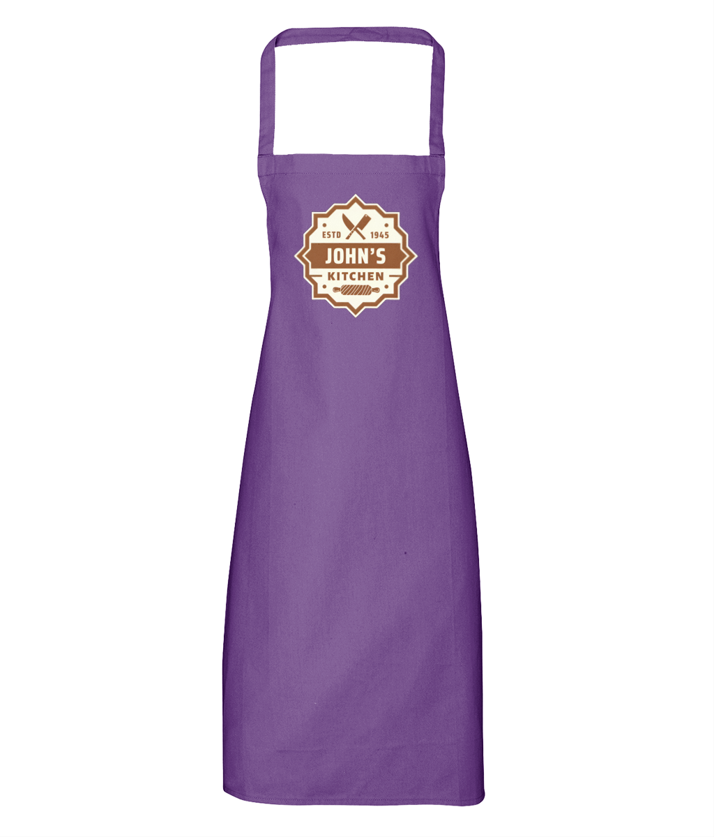 Personalised Kitchen Apron 100% Organic Cotton GC