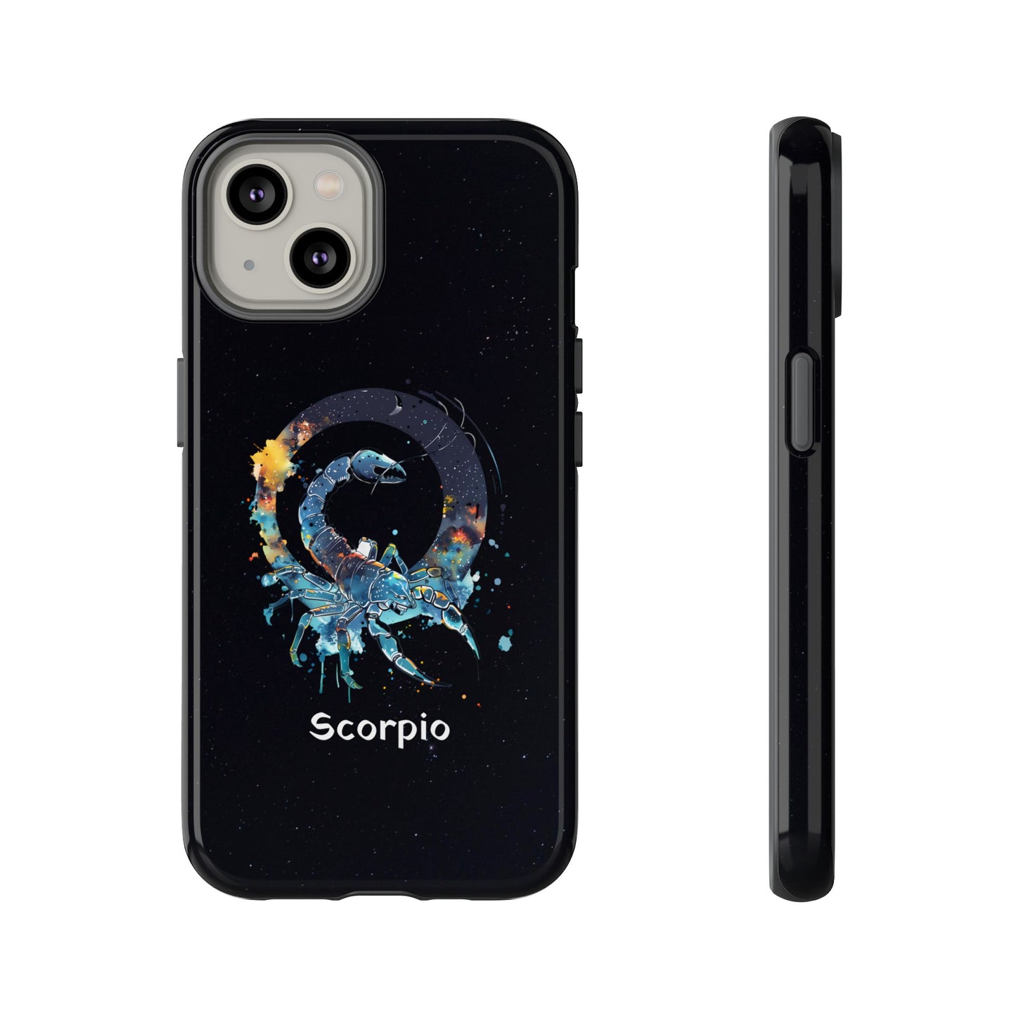 Scorpio Zodiac Star Sign Black Glossy Phone Case Tough Protection for iPhone or Samsung Galaxy