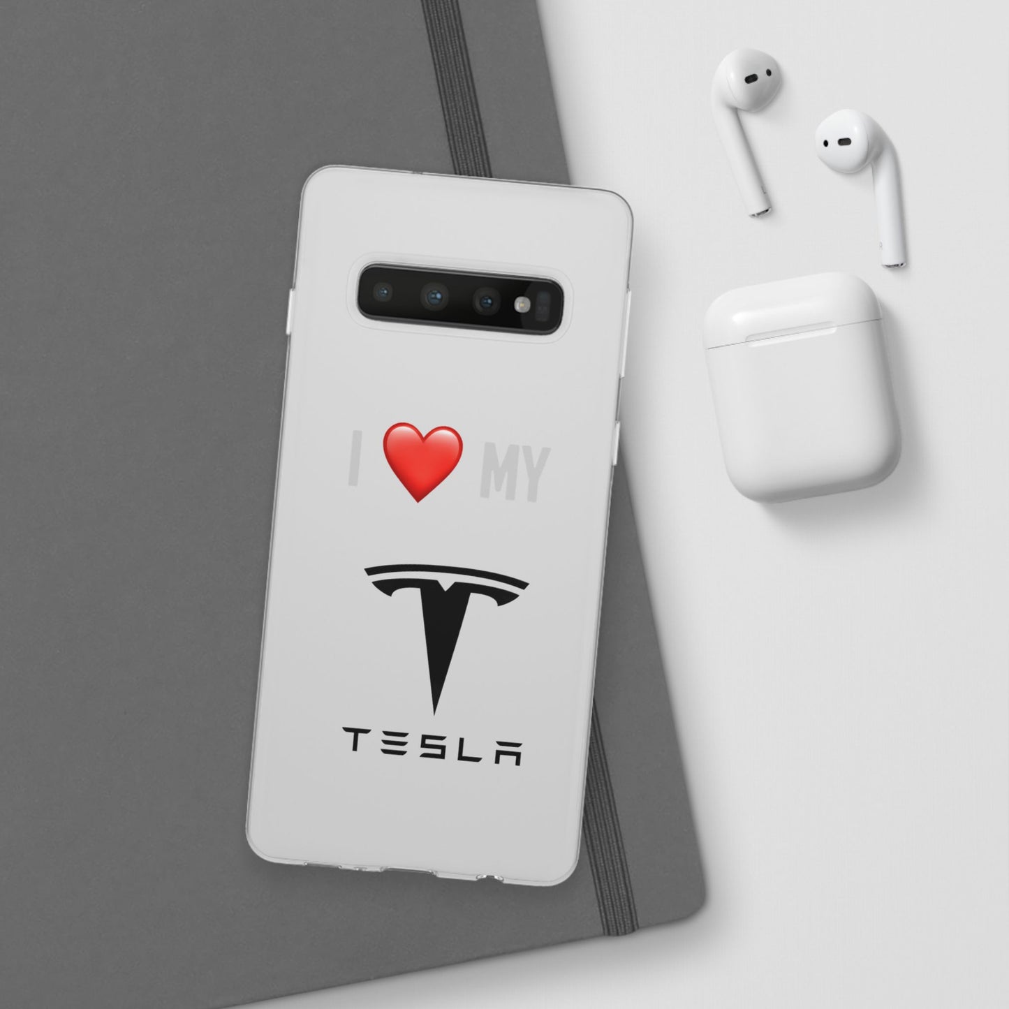Tesla Phone Case - Flexible And Frosted TPU Plastic I Love My Tesla Phone Case