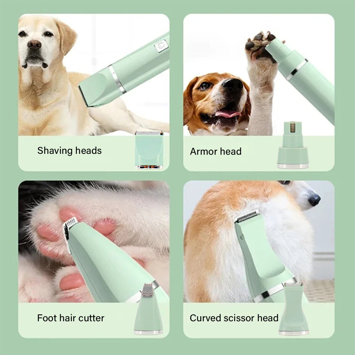4 in 1 Professional Pet Dog Cat Clippers Hair Grooming Cordless Trimmer Shaver Kit