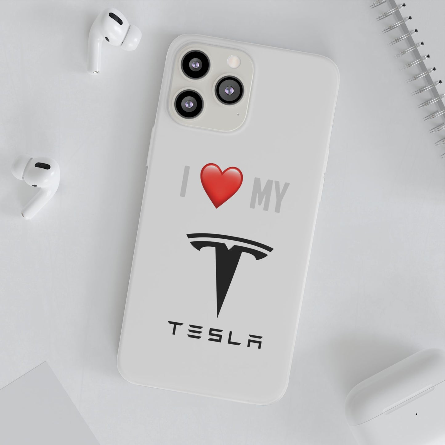Tesla Phone Case - Flexible And Frosted TPU Plastic I Love My Tesla Phone Case