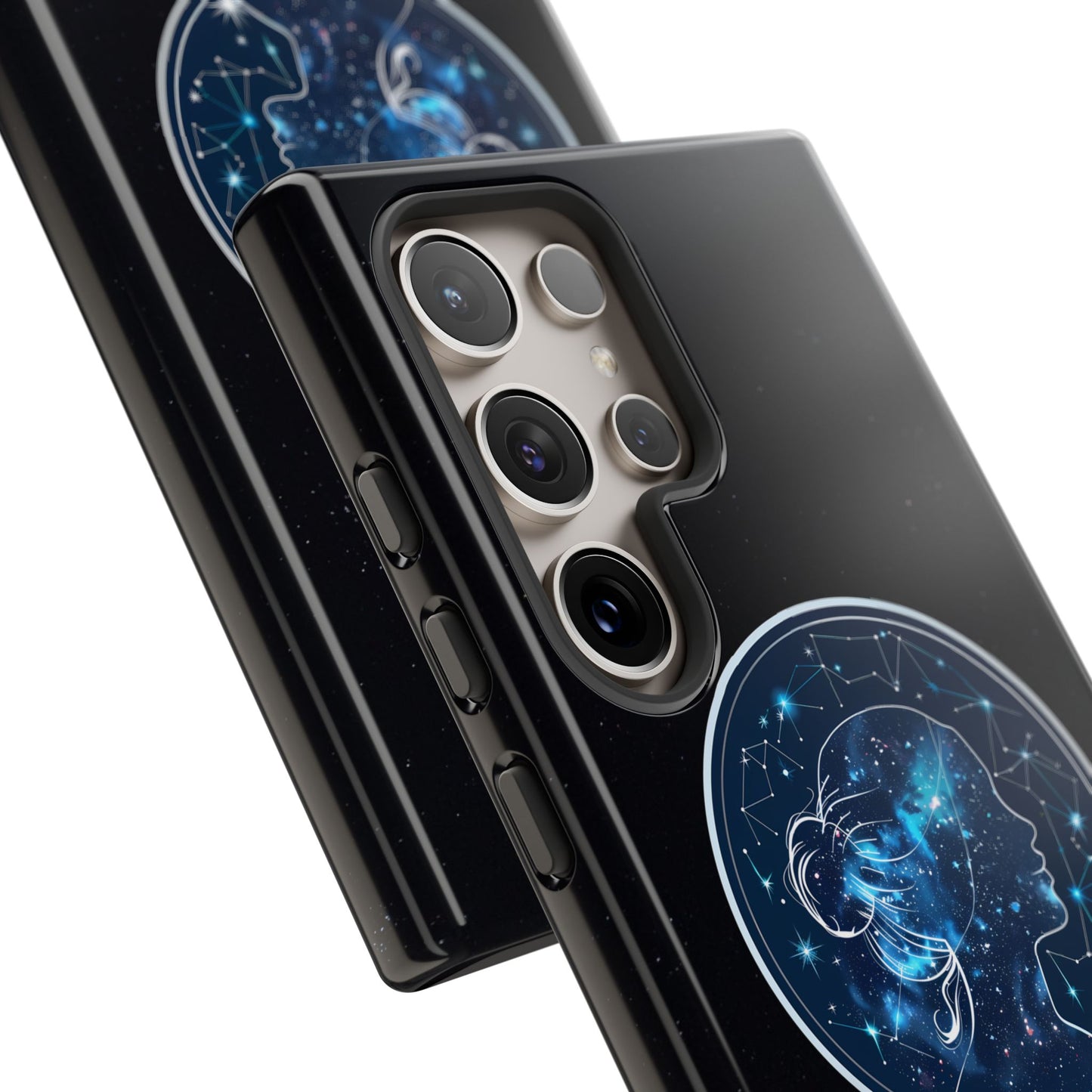 Virgo Zodiac Star Sign Black Glossy Phone Case Tough Protection for iPhone or Samsung Galaxy