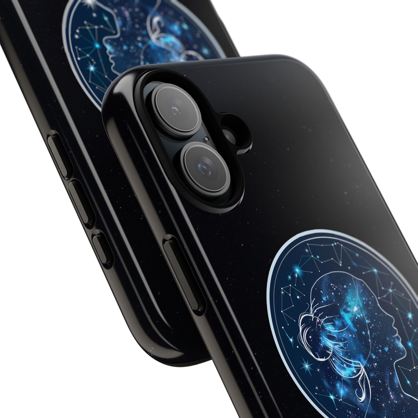 Virgo Zodiac Star Sign Black Glossy Phone Case Tough Protection for iPhone or Samsung Galaxy