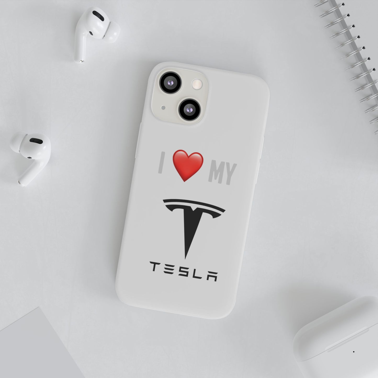 Tesla Phone Case - Flexible And Frosted TPU Plastic I Love My Tesla Phone Case