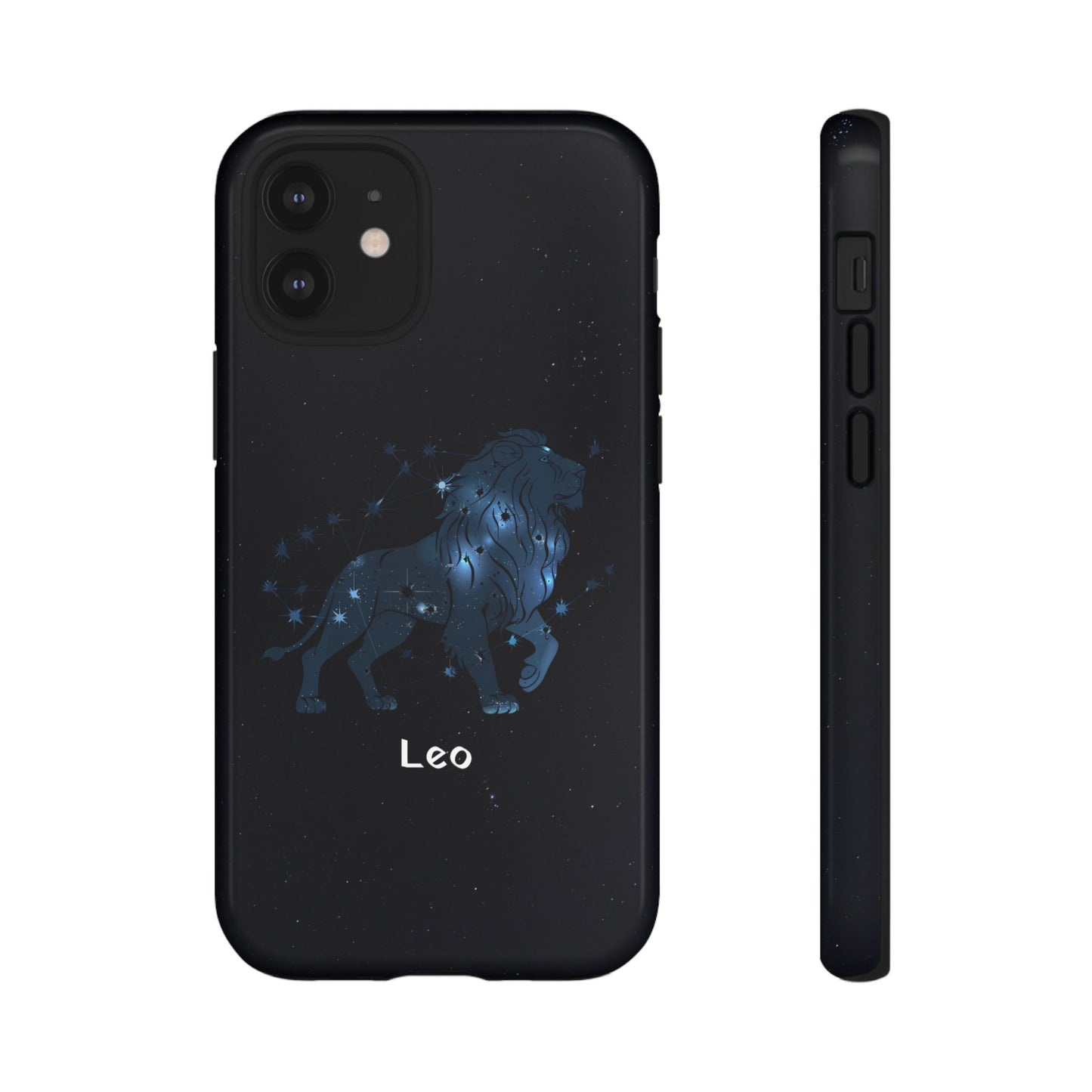 Leo Star Sign Zodiac Black Glossy Phone Case Tough Protection for iPhone or Samsung Galaxy