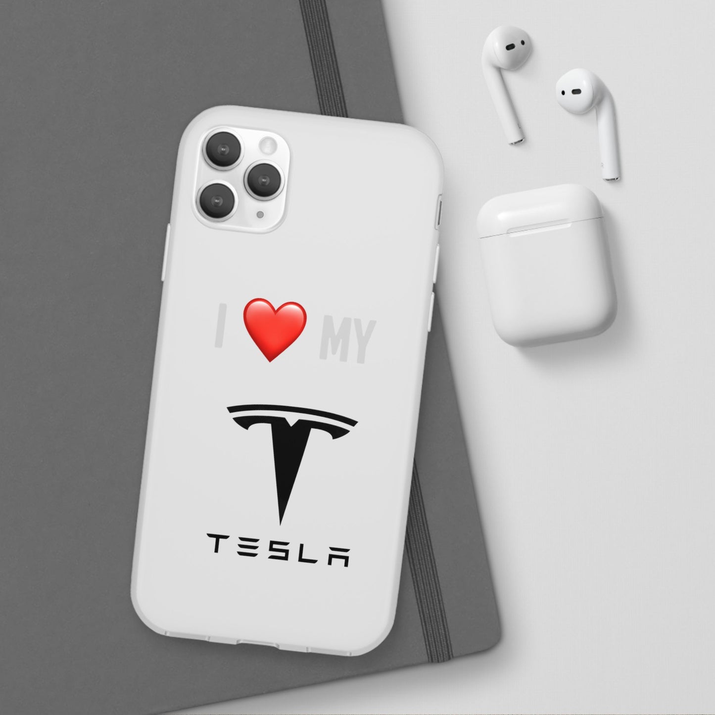 Tesla Phone Case - Flexible And Frosted TPU Plastic I Love My Tesla Phone Case