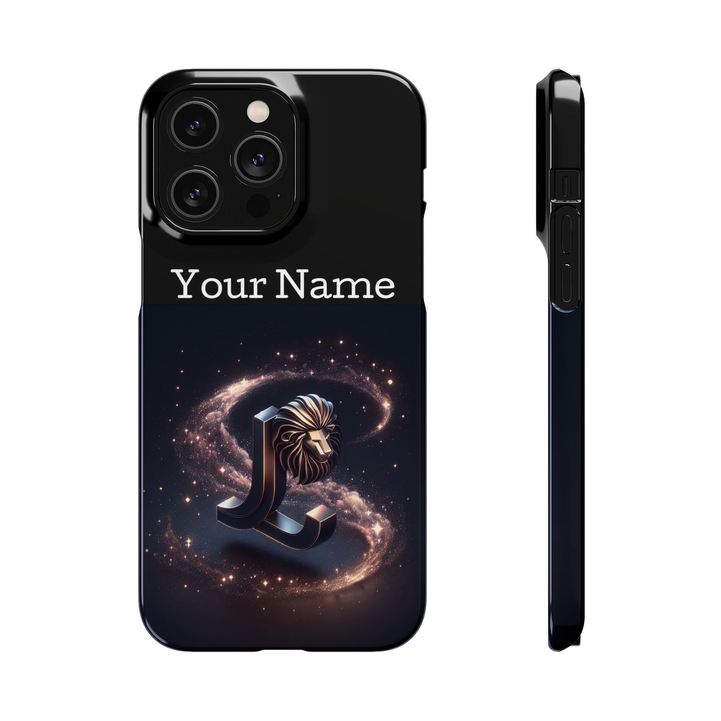 Leo Phone Case - Glossy Black Polycarbonate Snap Case Phone Protection