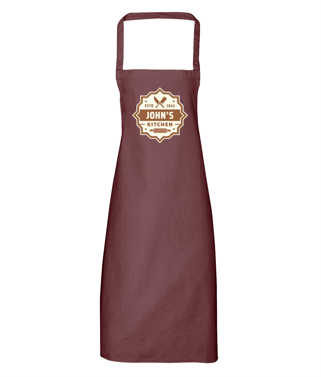Personalised Kitchen Apron 100% Organic Cotton GC
