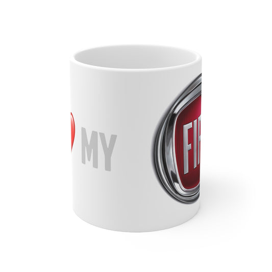 Fiat  - I Love My Fiat Ceramic Coffee Cups, 11oz, 15oz