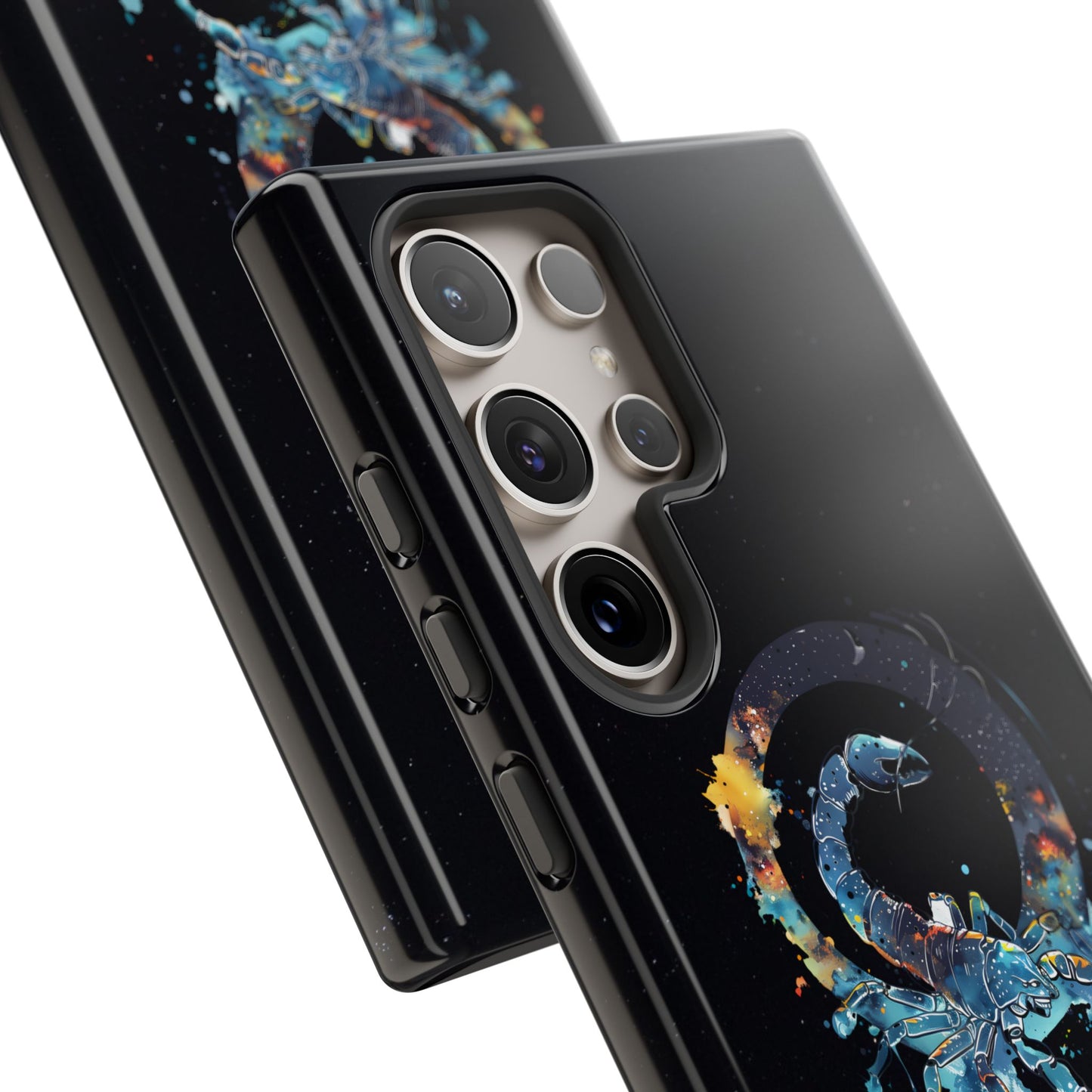 Scorpio Zodiac Star Sign Black Glossy Phone Case Tough Protection for iPhone or Samsung Galaxy