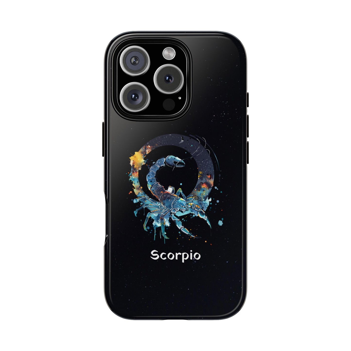 Scorpio Zodiac Star Sign Black Glossy Phone Case Tough Protection for iPhone or Samsung Galaxy