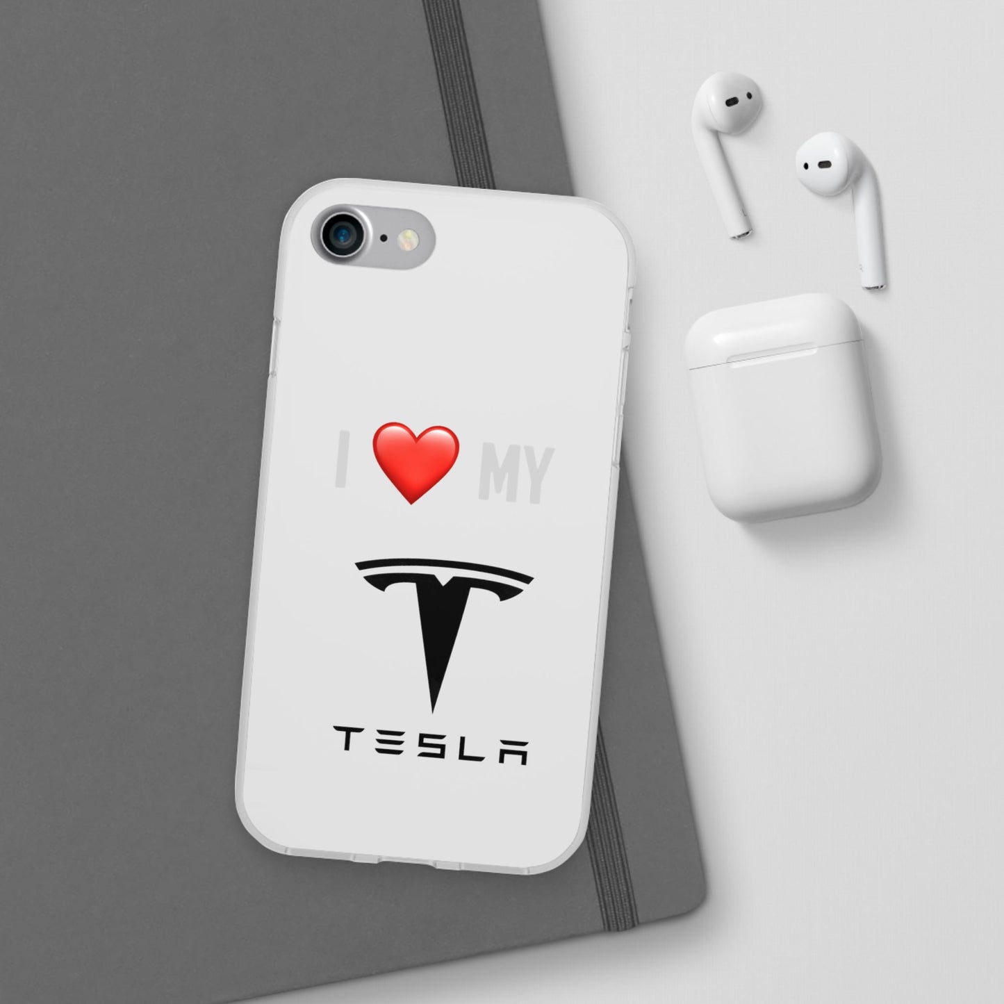 Tesla Phone Case - Flexible And Frosted TPU Plastic I Love My Tesla Phone Case