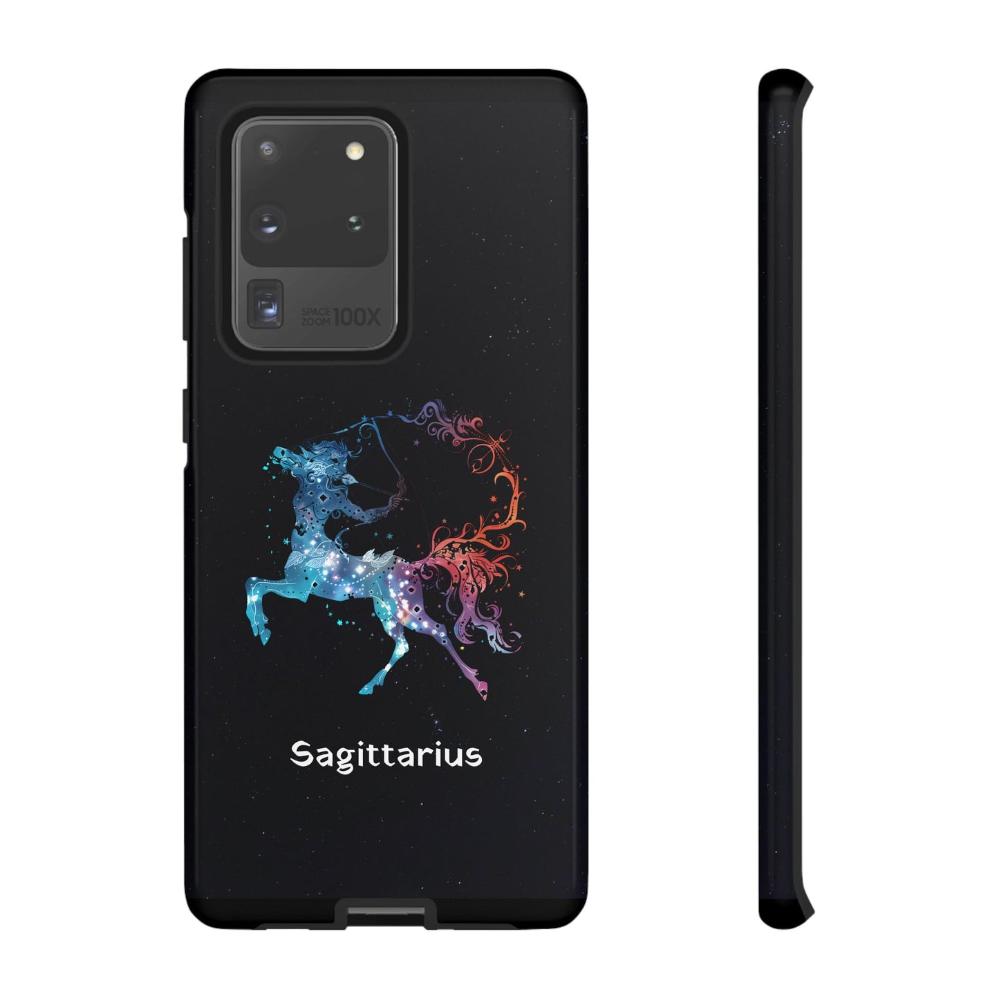 Sagittarius Zodiac Star Sign Black Glossy Phone Case Tough Protection for iPhone or Samsung Galaxy