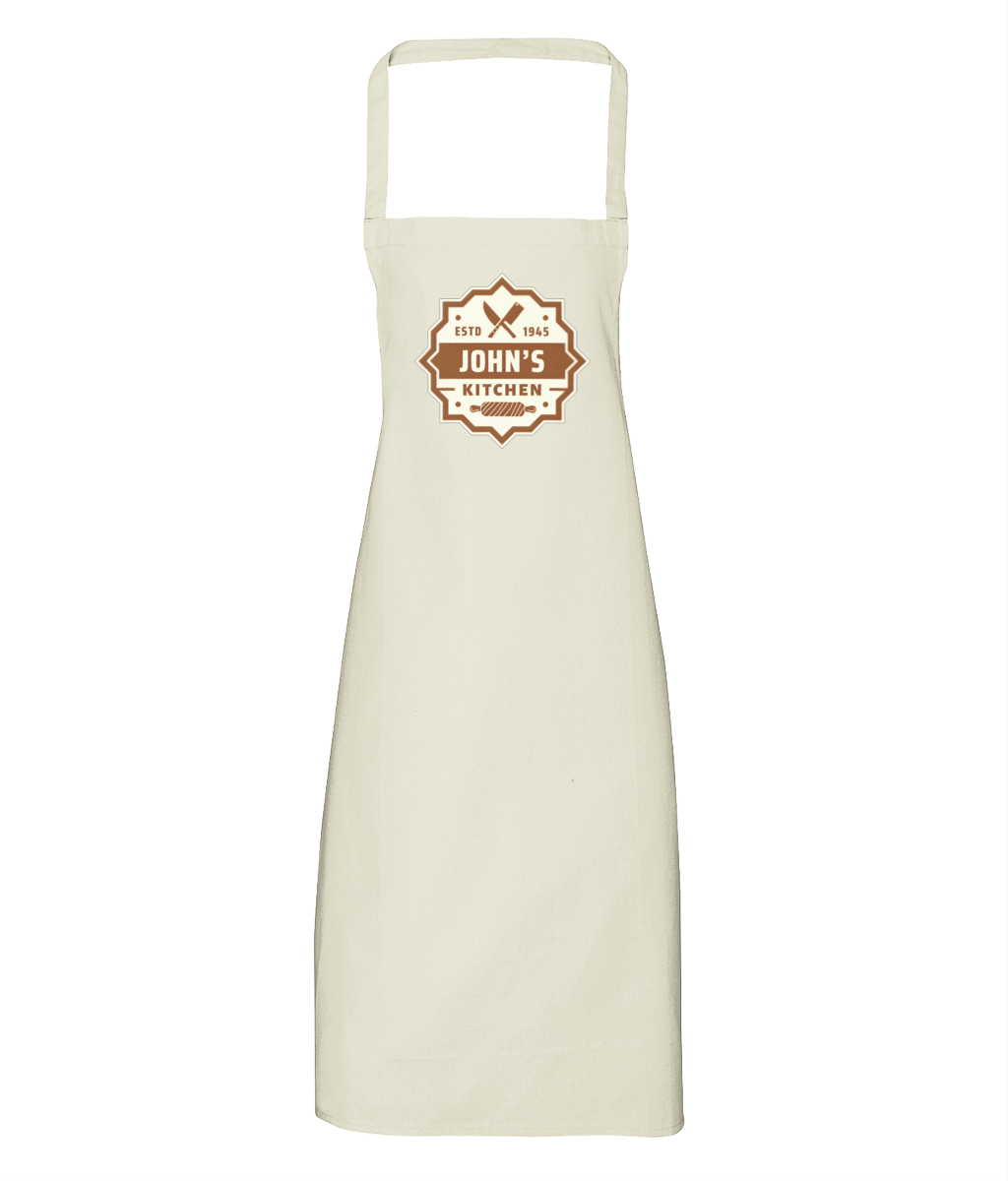 Personalised Kitchen Apron 100% Organic Cotton GC