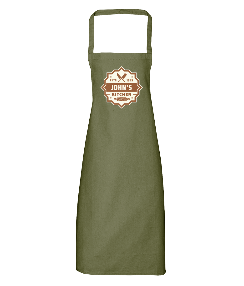 Personalised Kitchen Apron 100% Organic Cotton GC