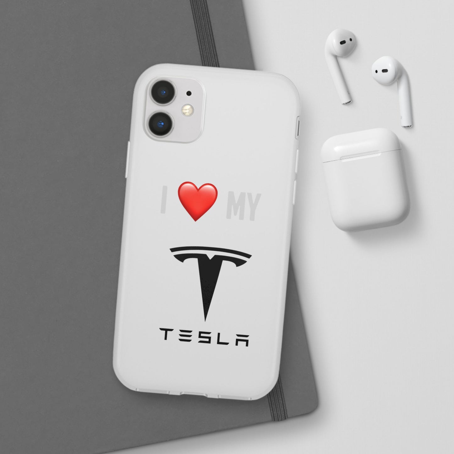 Tesla Phone Case - Flexible And Frosted TPU Plastic I Love My Tesla Phone Case