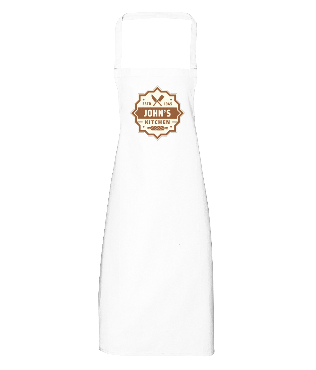 Personalised Kitchen Apron 100% Organic Cotton GC