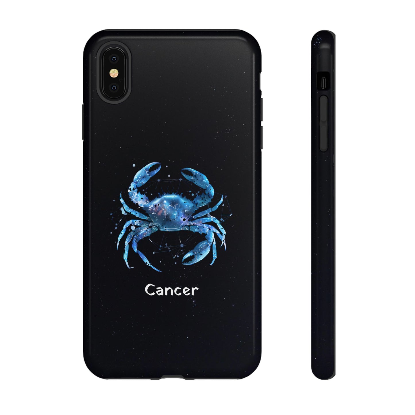 Cancer Zodiac Star Sign Black Glossy Phone Case Tough Protection for iPhone or Samsung Galaxy