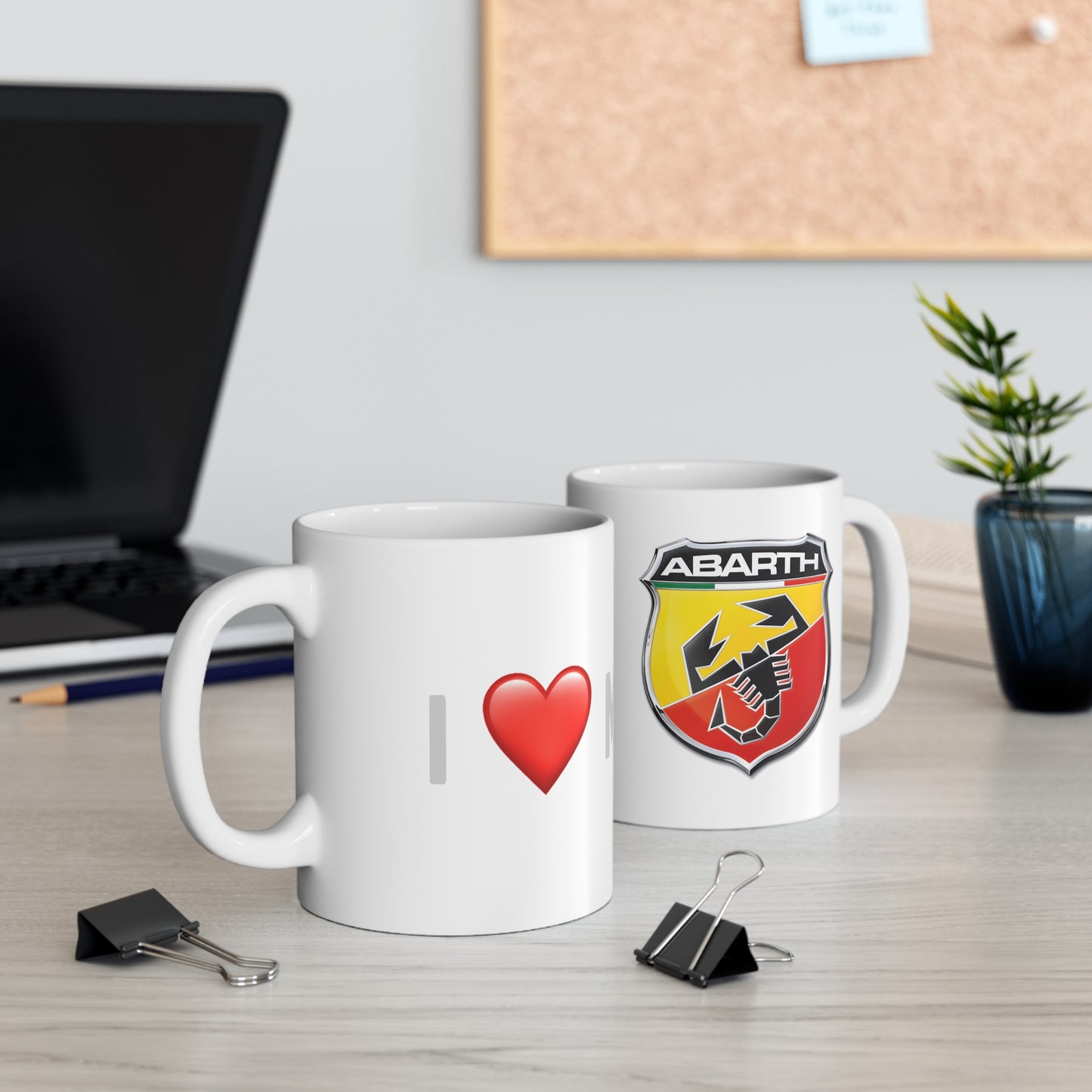 Abarth  - I Love my Abarth White Ceramic Coffee Cup 11oz, 15oz