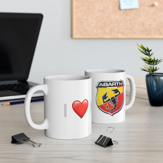 Abarth  - I Love my Abarth White Ceramic Coffee Cup 11oz, 15oz