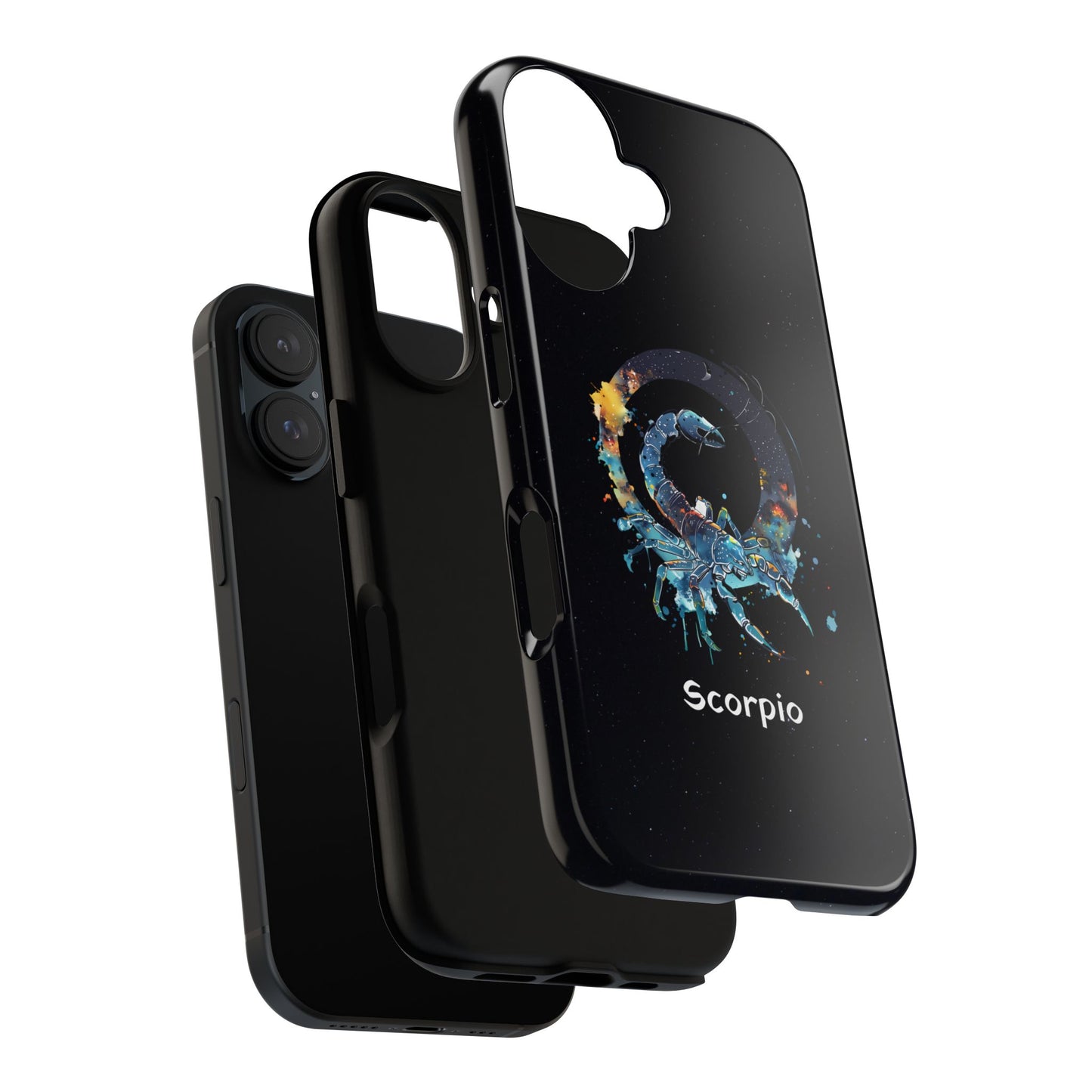 Scorpio Zodiac Star Sign Black Glossy Phone Case Tough Protection for iPhone or Samsung Galaxy