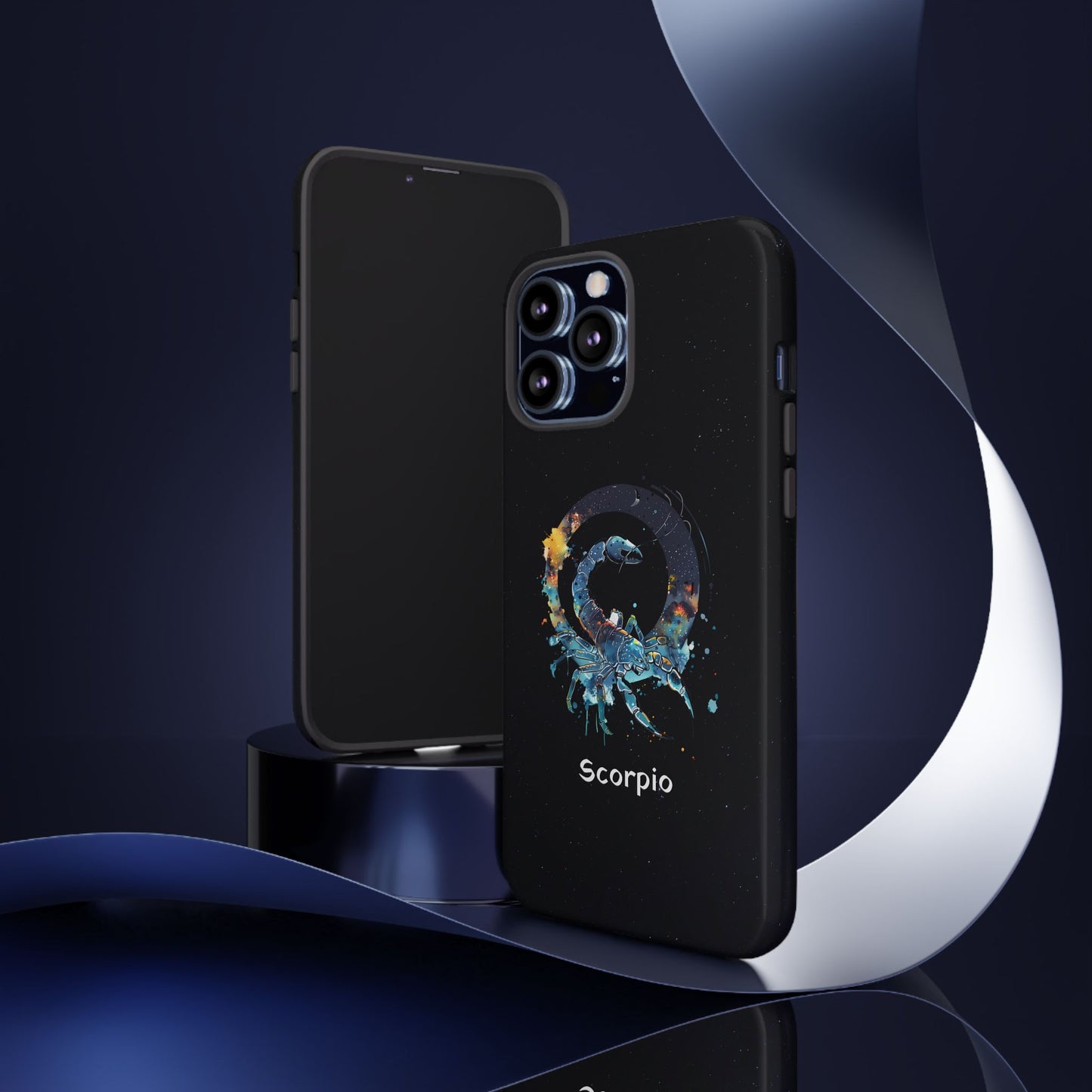Scorpio Zodiac Star Sign Black Glossy Phone Case Tough Protection for iPhone or Samsung Galaxy