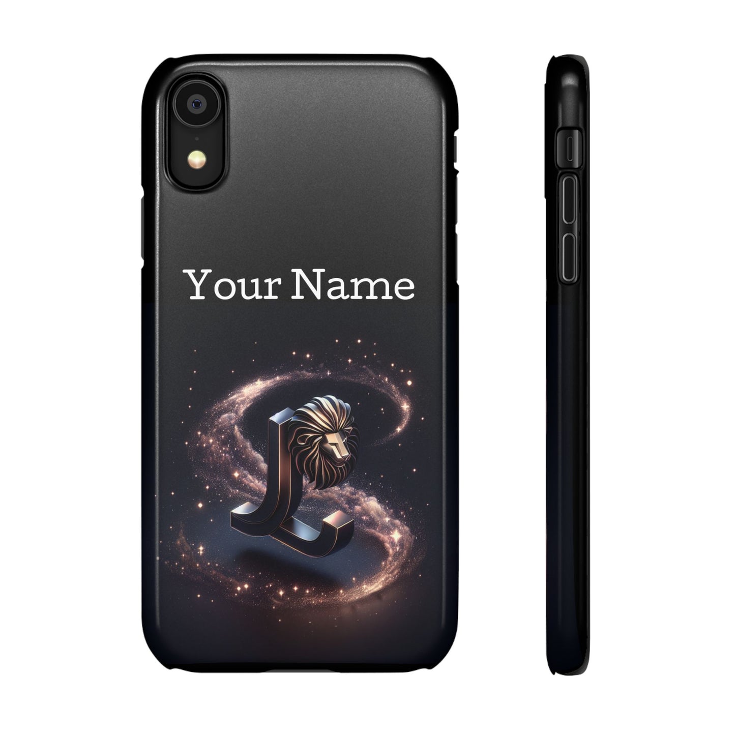 Leo Phone Case - Glossy Black Polycarbonate Snap Case Phone Protection