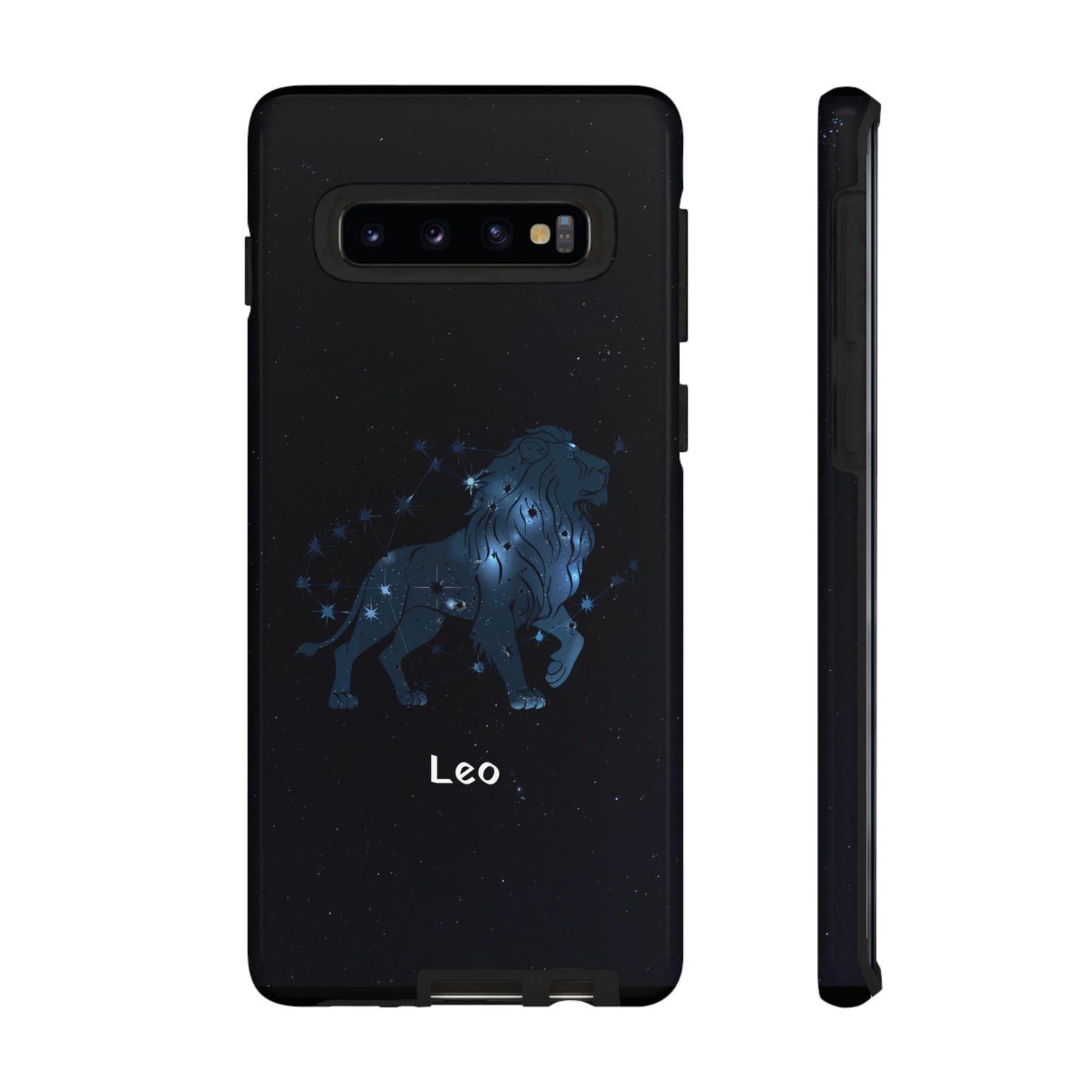 Leo Star Sign Zodiac Black Glossy Phone Case Tough Protection for iPhone or Samsung Galaxy