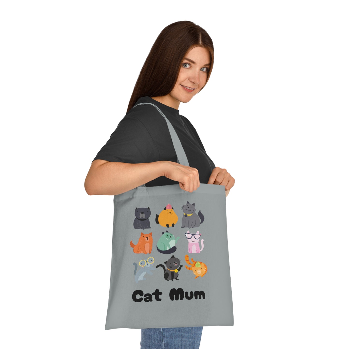 Cat Mum Large Cotton Tote Bag in Various Colours - Perfect Gift for Cat Lovers