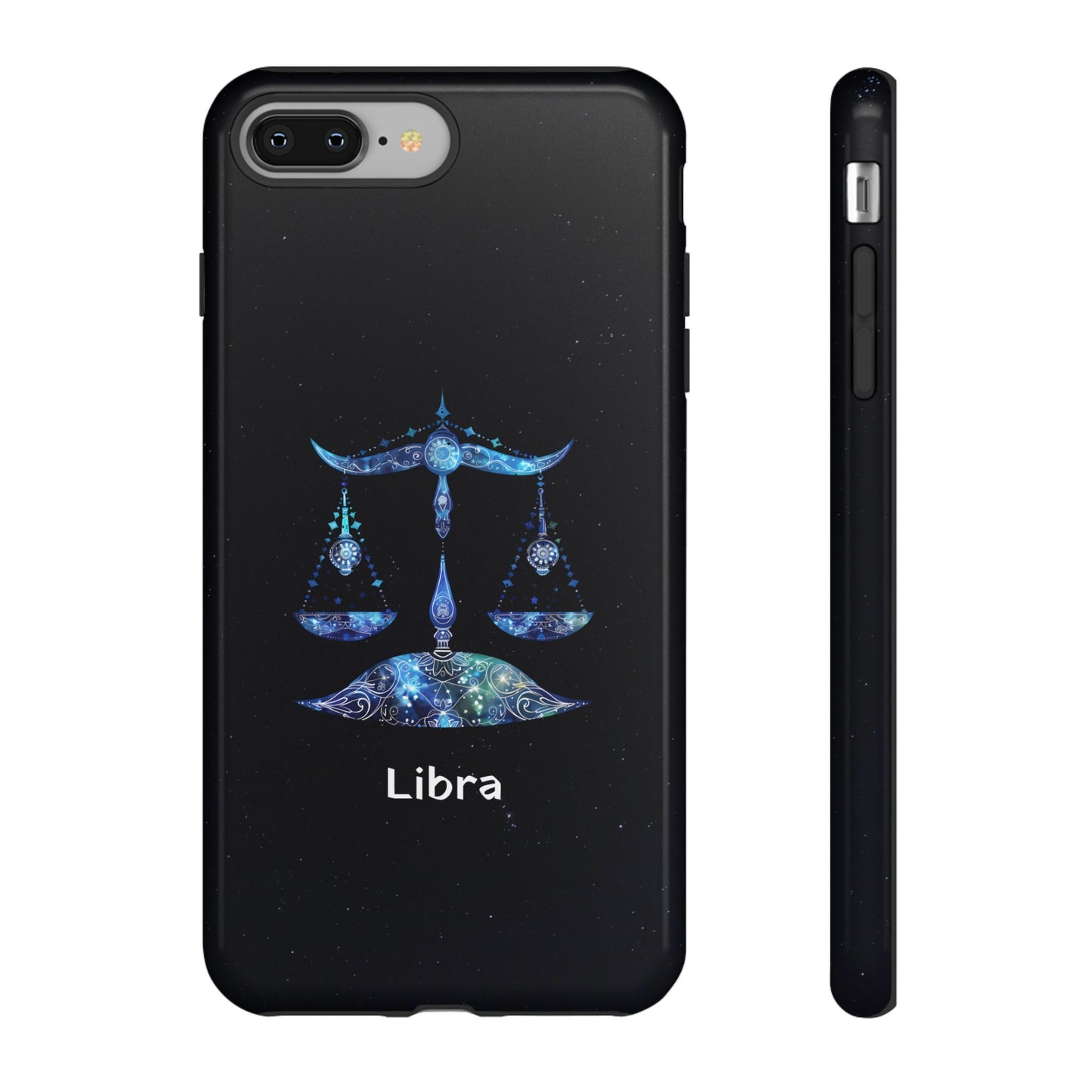 Libra Zodiac Star Sign Black Glossy Phone Case Tough Protection for iPhone or Samsung Galaxy