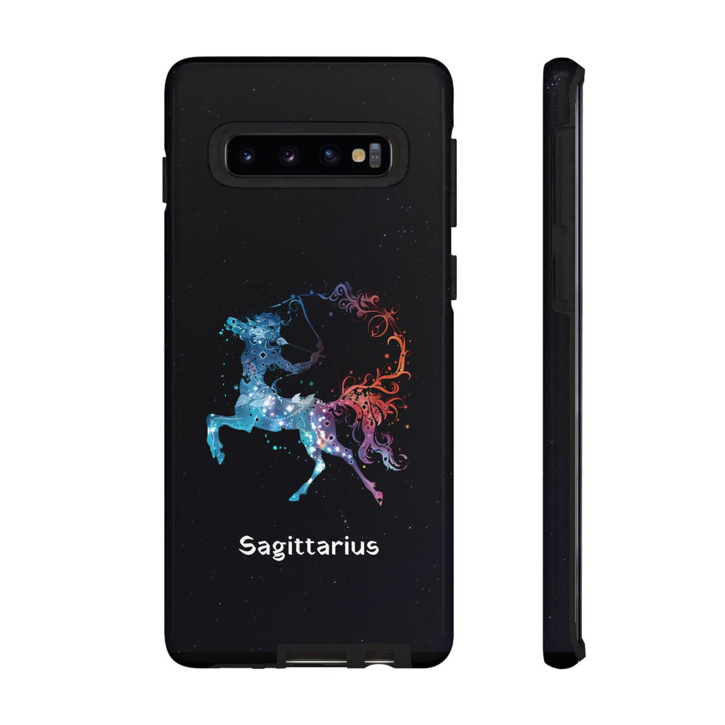 Sagittarius Zodiac Star Sign Black Glossy Phone Case Tough Protection for iPhone or Samsung Galaxy