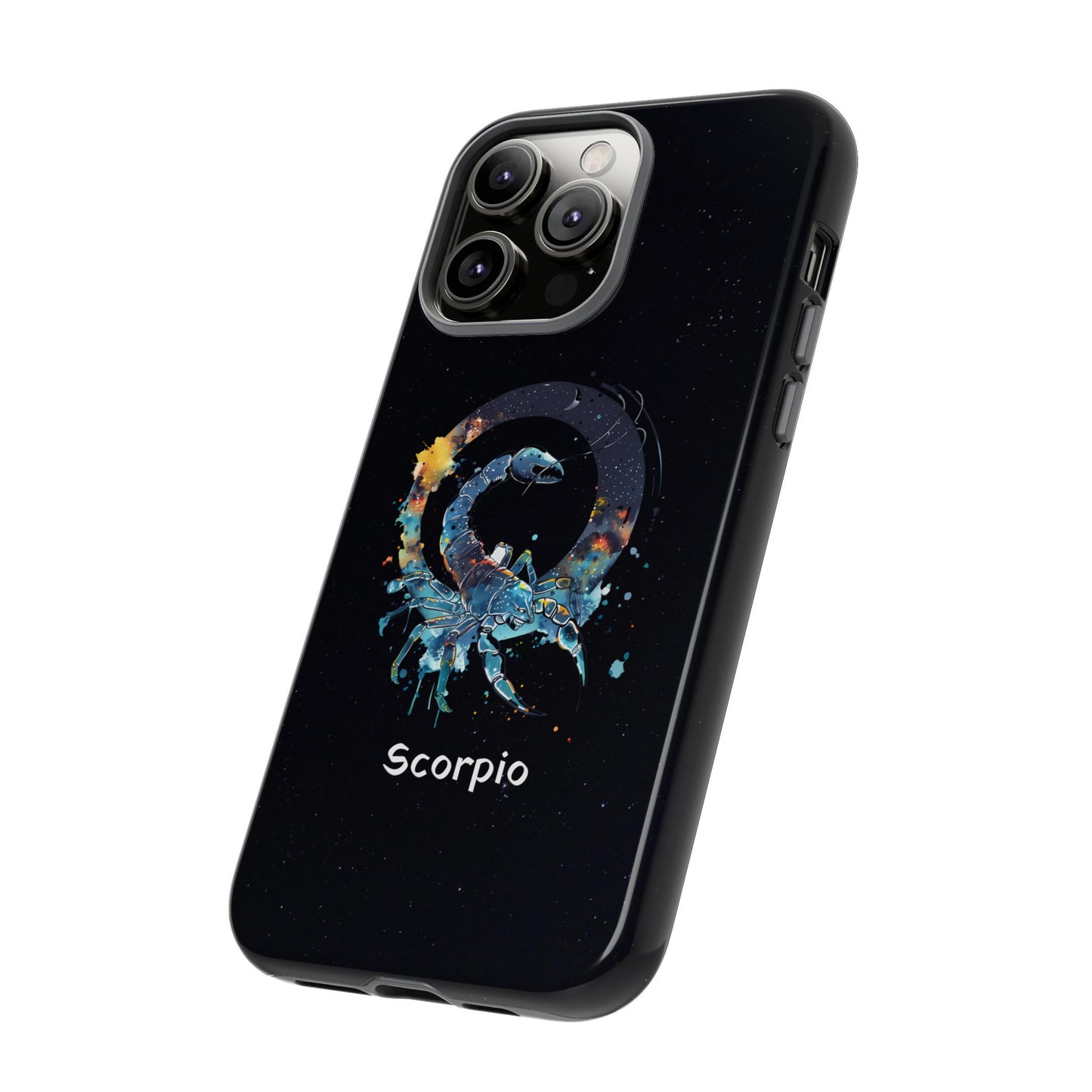 Scorpio Zodiac Star Sign Black Glossy Phone Case Tough Protection for iPhone or Samsung Galaxy