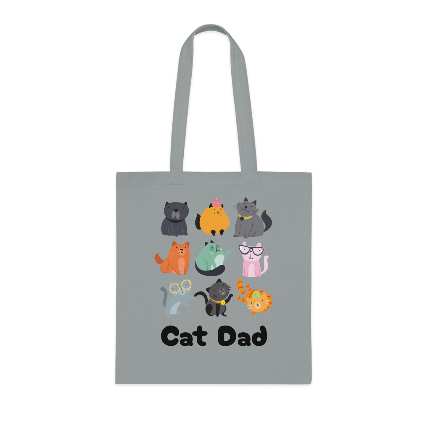 Cat Dad Large Cotton Tote Bag in Various Colours - Perfect Gift for Cat Lovers