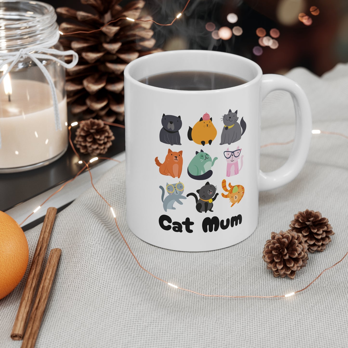 Cat Mum Mug - 11oz Ceramic. For Cat Lovers. Ideal gift