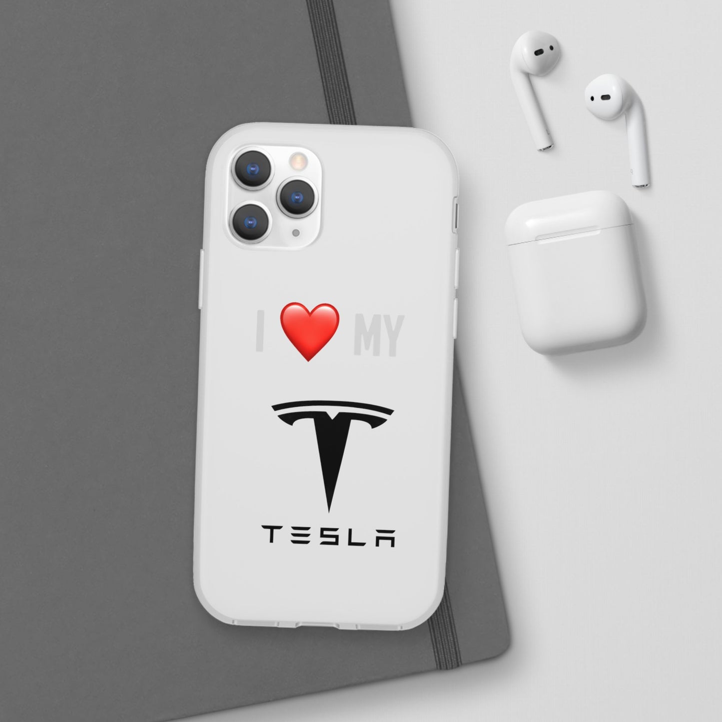Tesla Phone Case - Flexible And Frosted TPU Plastic I Love My Tesla Phone Case