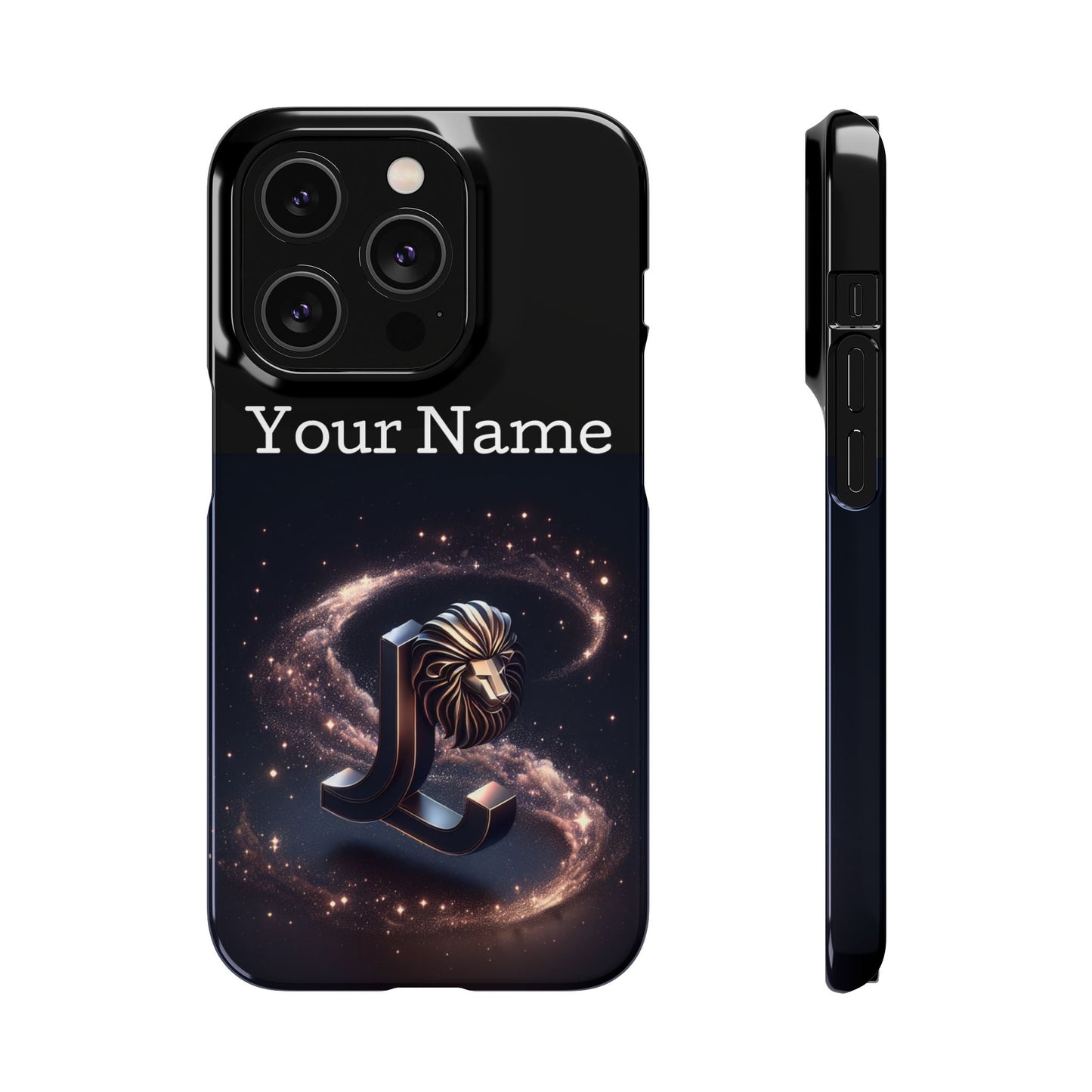 Leo Phone Case - Glossy Black Polycarbonate Snap Case Phone Protection