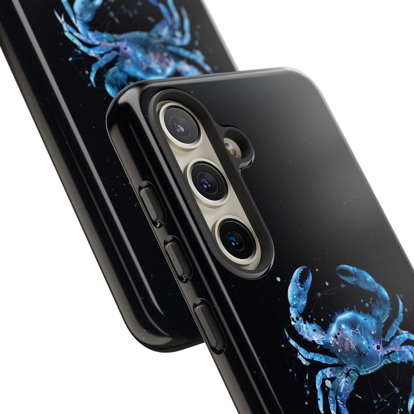 Cancer Zodiac Star Sign Black Glossy Phone Case Tough Protection for iPhone or Samsung Galaxy
