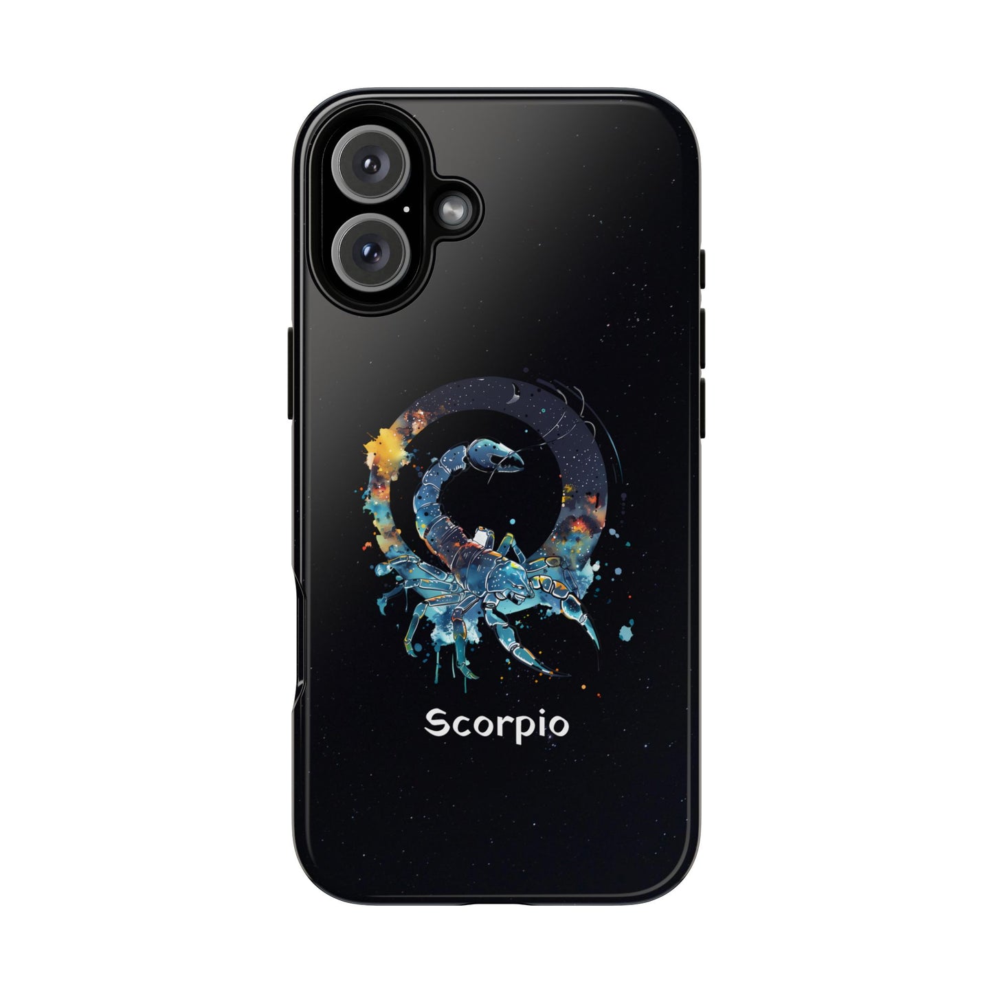 Scorpio Zodiac Star Sign Black Glossy Phone Case Tough Protection for iPhone or Samsung Galaxy