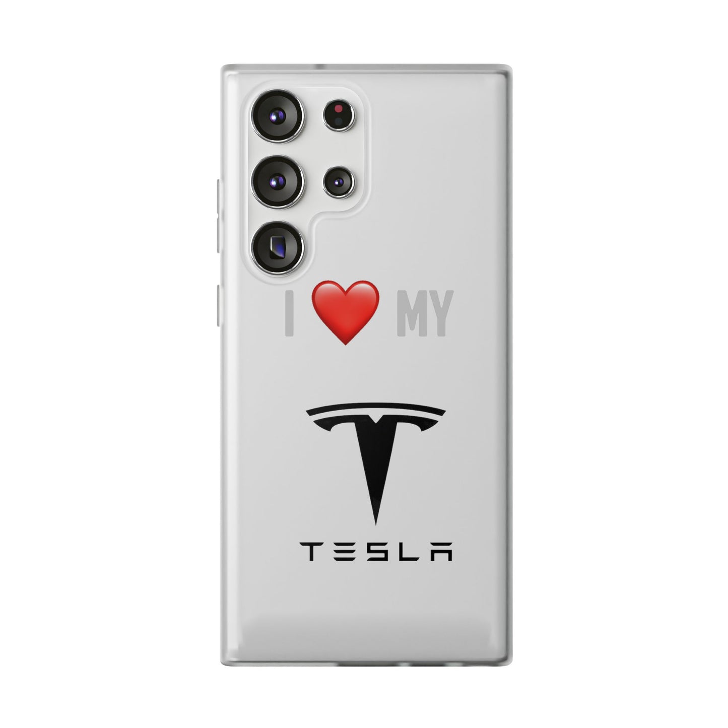 Tesla Phone Case - Flexible And Frosted TPU Plastic I Love My Tesla Phone Case
