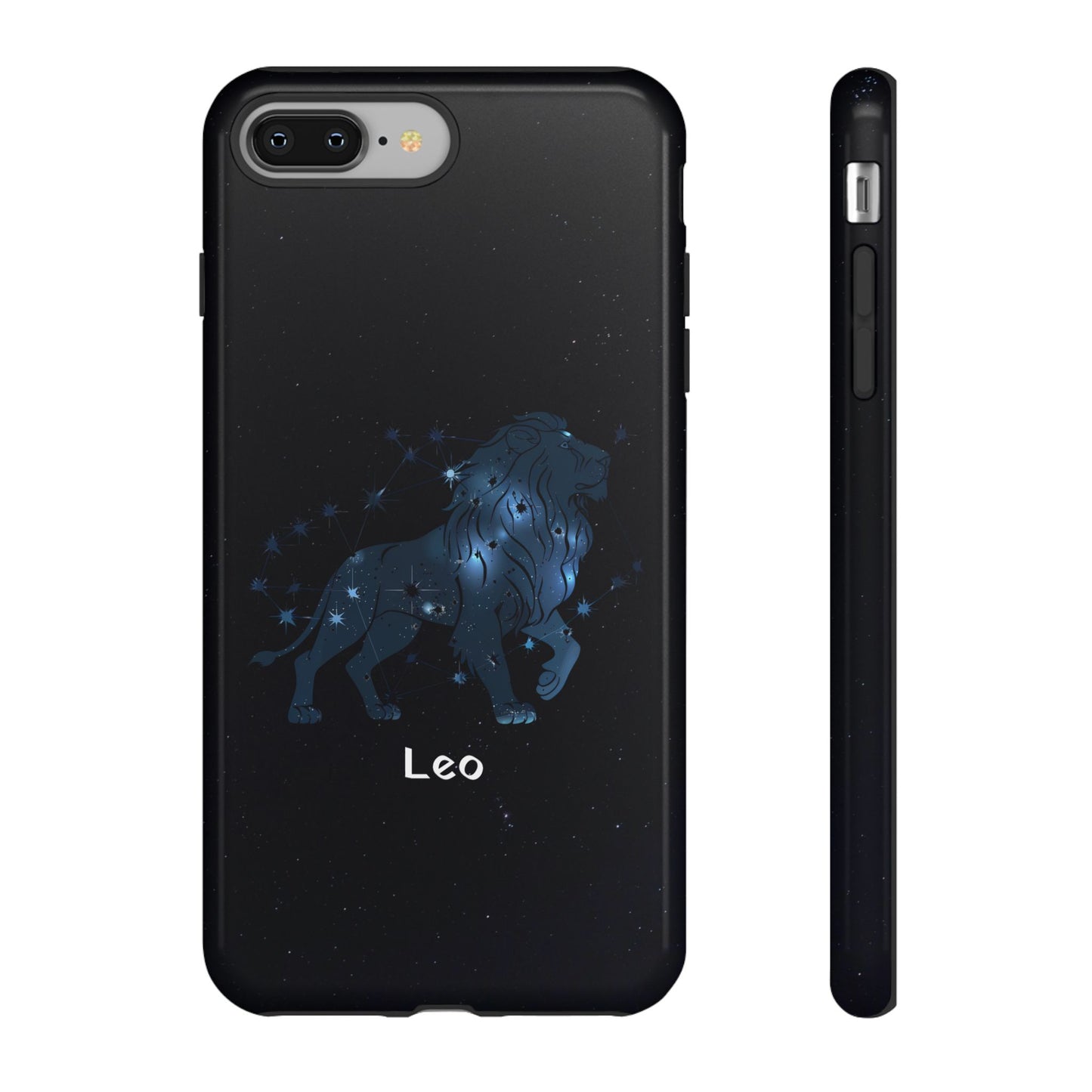 Leo Star Sign Zodiac Black Glossy Phone Case Tough Protection for iPhone or Samsung Galaxy