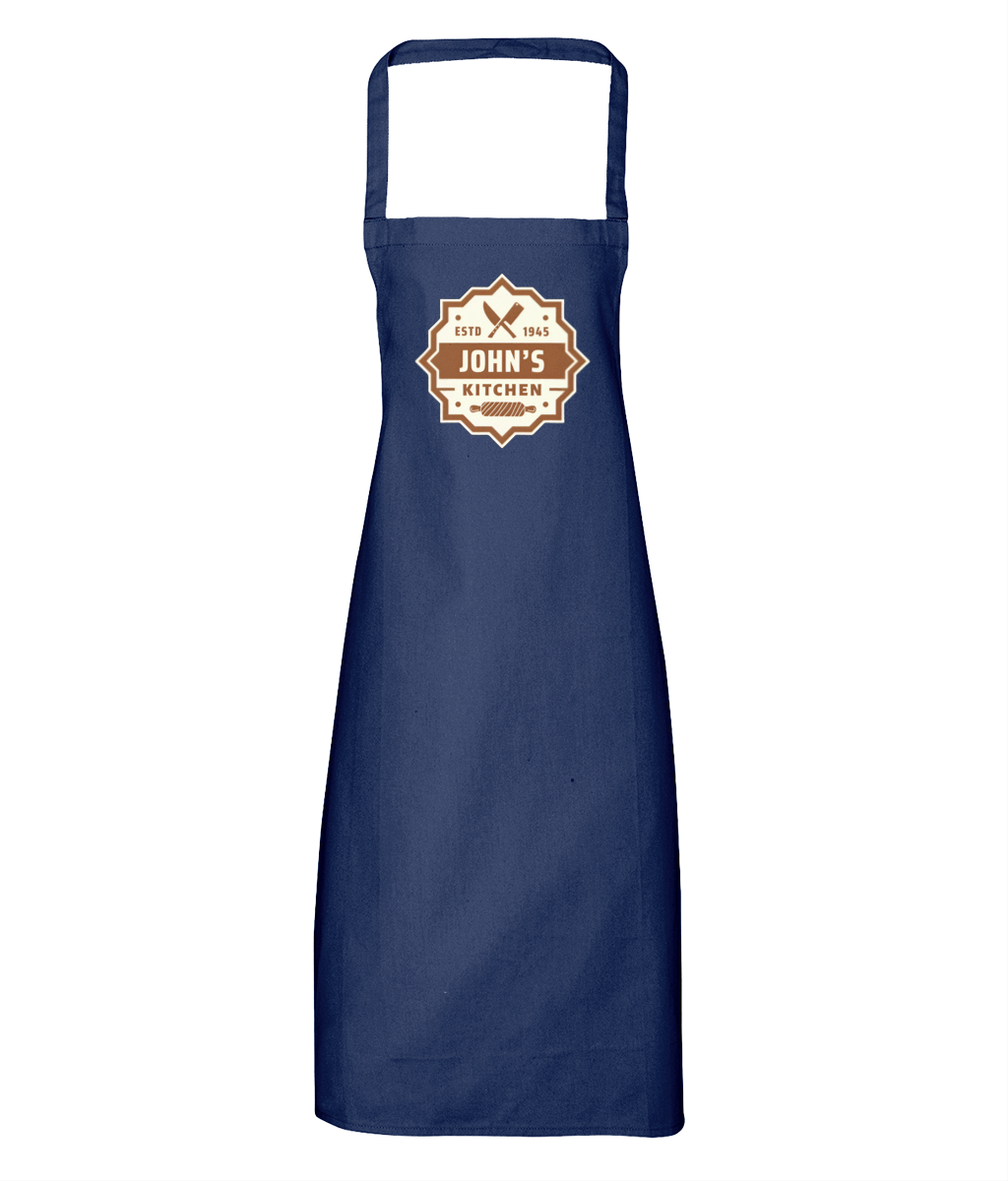 Personalised Kitchen Apron 100% Organic Cotton GC
