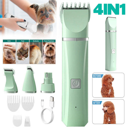 4 in 1 Professional Pet Dog Cat Clippers Hair Grooming Cordless Trimmer Shaver Kit