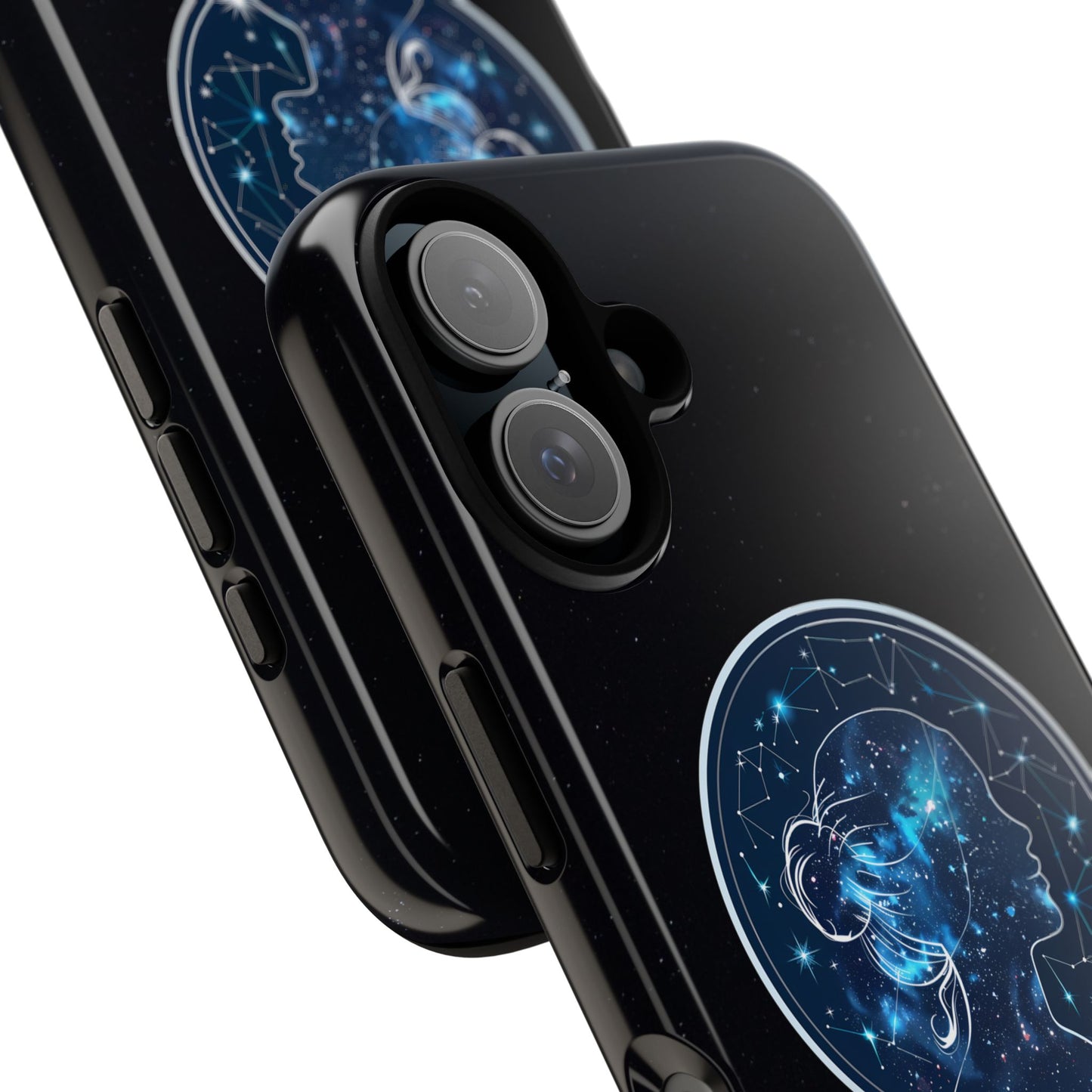 Virgo Zodiac Star Sign Black Glossy Phone Case Tough Protection for iPhone or Samsung Galaxy