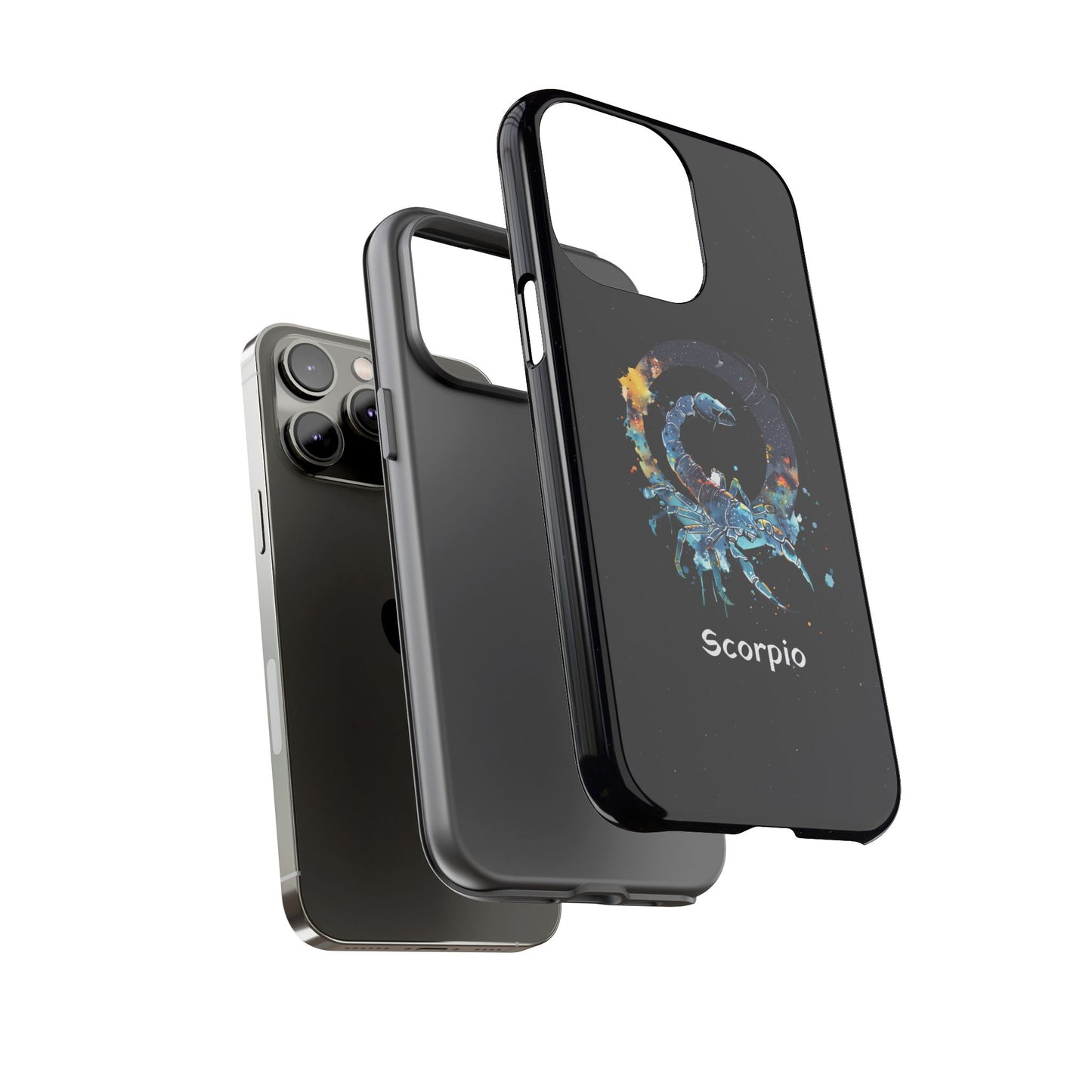 Scorpio Zodiac Star Sign Black Glossy Phone Case Tough Protection for iPhone or Samsung Galaxy