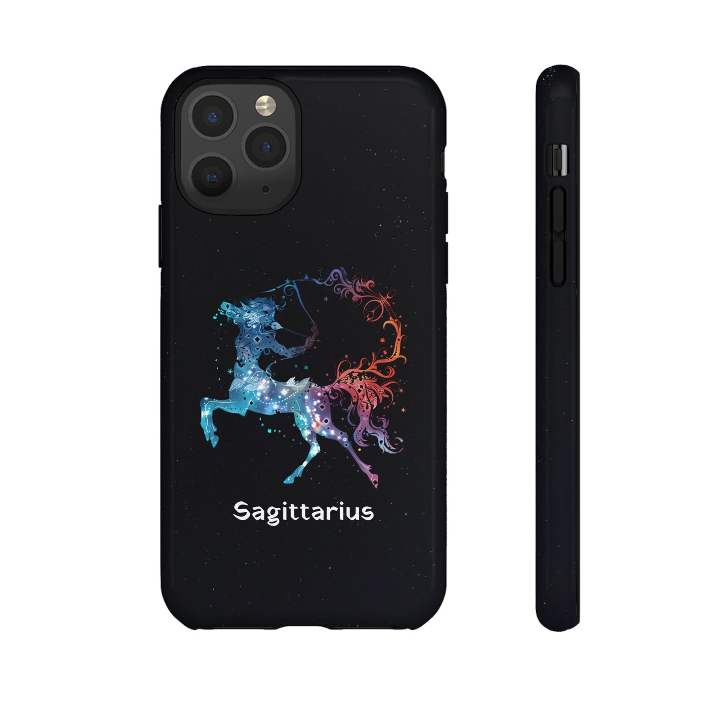 Sagittarius Zodiac Star Sign Black Glossy Phone Case Tough Protection for iPhone or Samsung Galaxy