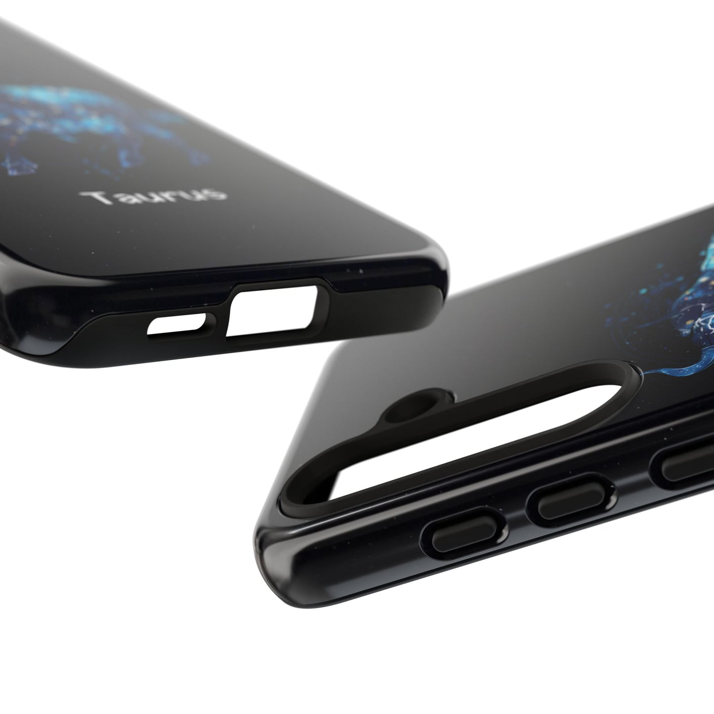 Taurus Zodiac Star Sign Black Glossy Phone Case Tough Protection for iPhone or Samsung Galaxy