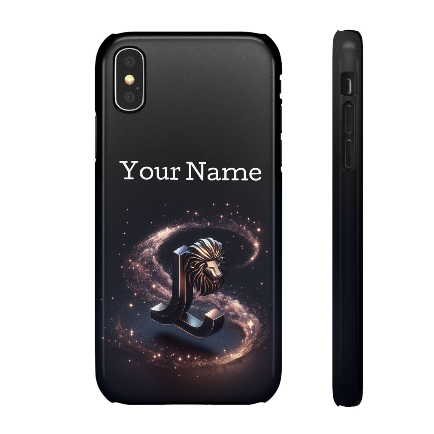 Leo Phone Case - Glossy Black Polycarbonate Snap Case Phone Protection